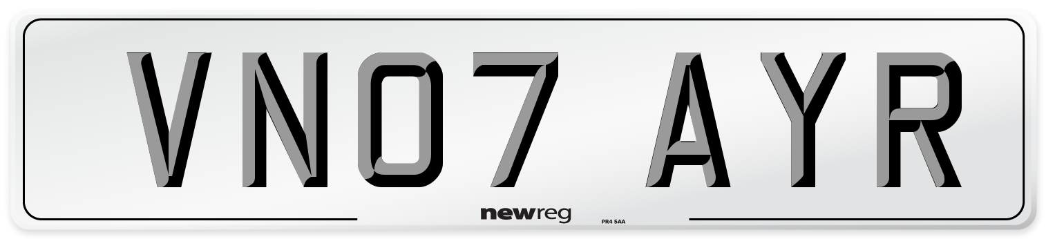 VN07 AYR Number Plate from New Reg